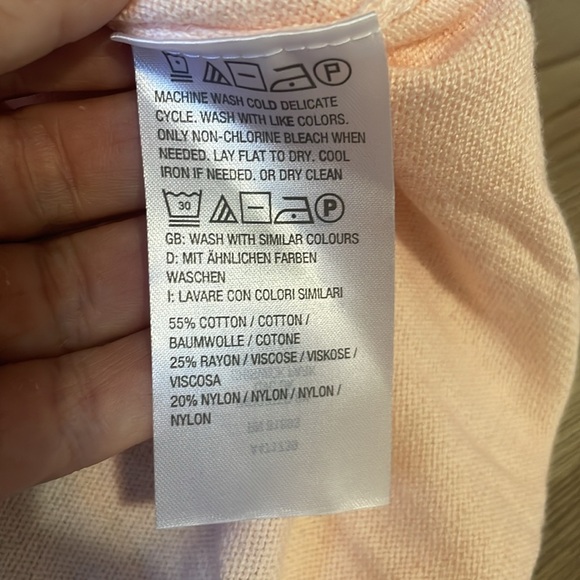 Isaac Mizrahi Drop Shoulder Sweater Contrast Piping Soft Lt pink Womens 1X NWOT - Picture 5 of 9